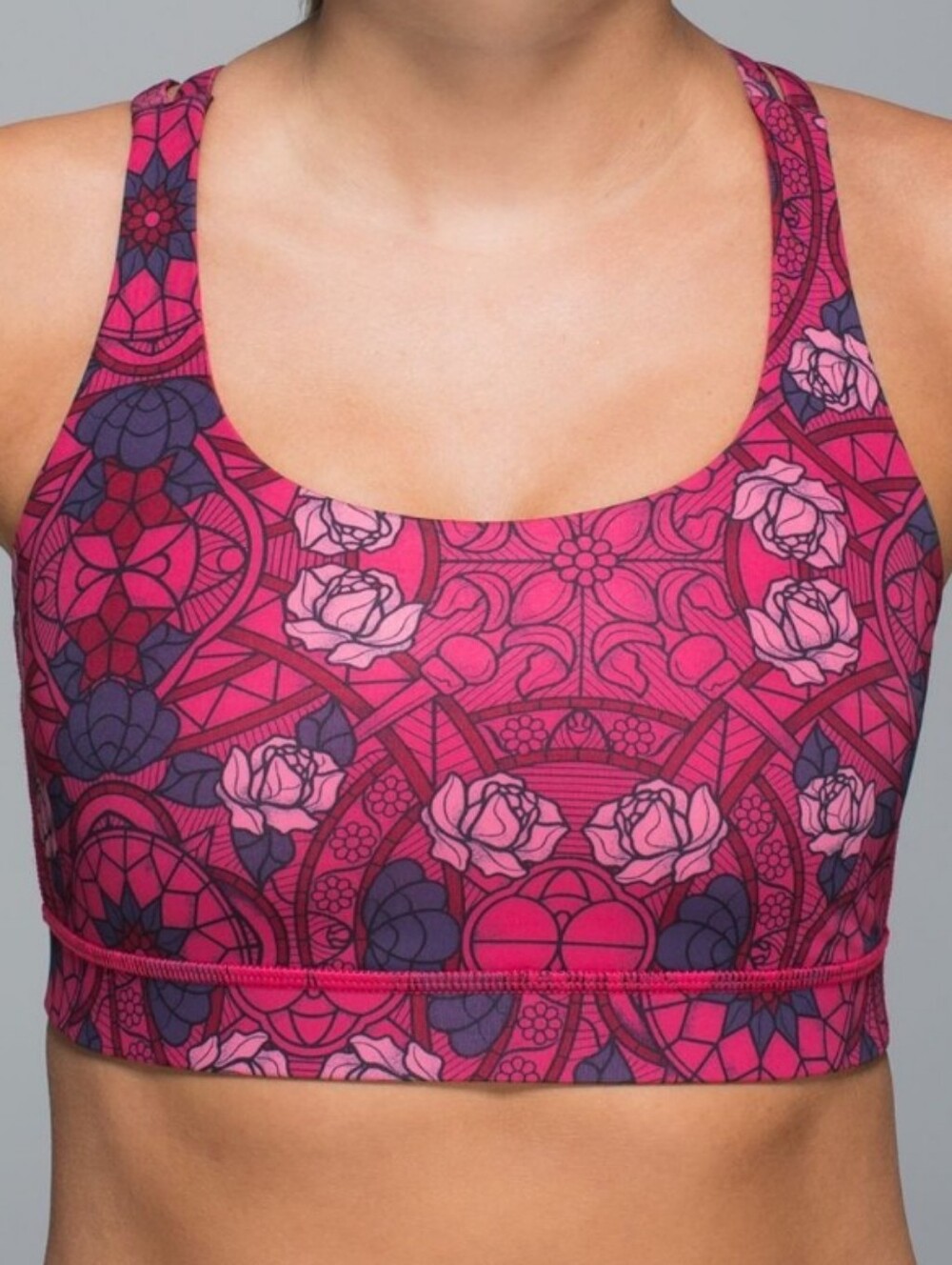 RARE ​EUC Lululemon Energy Bra In Prisma Multi Guava Lava Print 🌹❤️